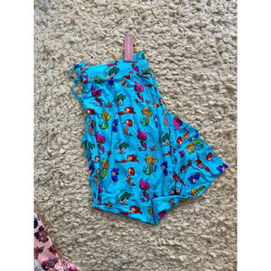 Women's Little Bum Bums Bamboo Pajamas/Joggers XXL Blue Multicolor Mermaid Print